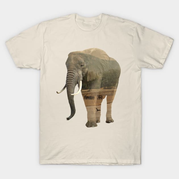 Elephant - double exposure - Africa T-Shirt by T-SHIRTS UND MEHR
